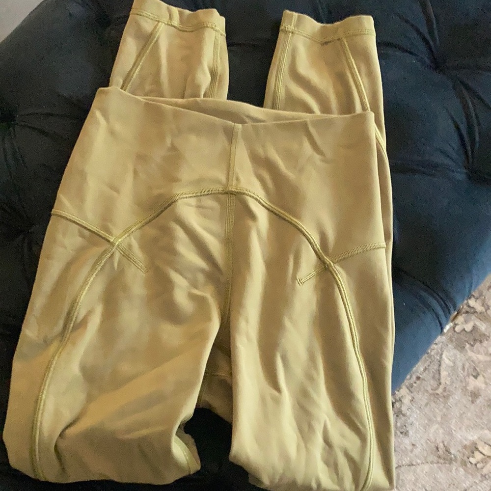 Lululemon olive green leggings size 4 barely worn